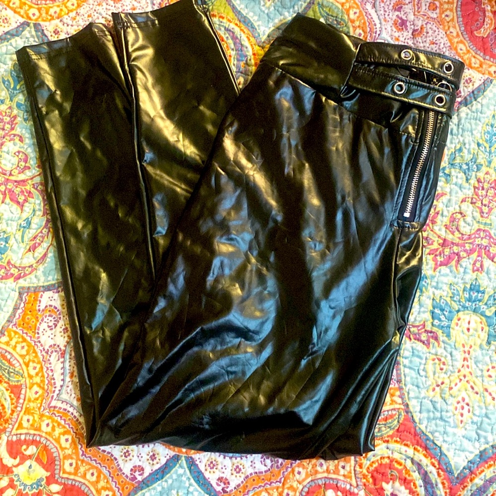Faux leather pants